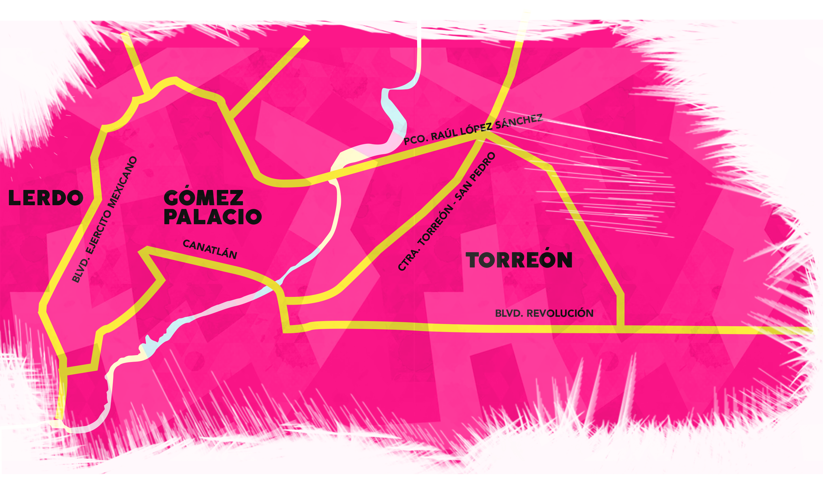 Mapa de la Laguna con el trailer Titán